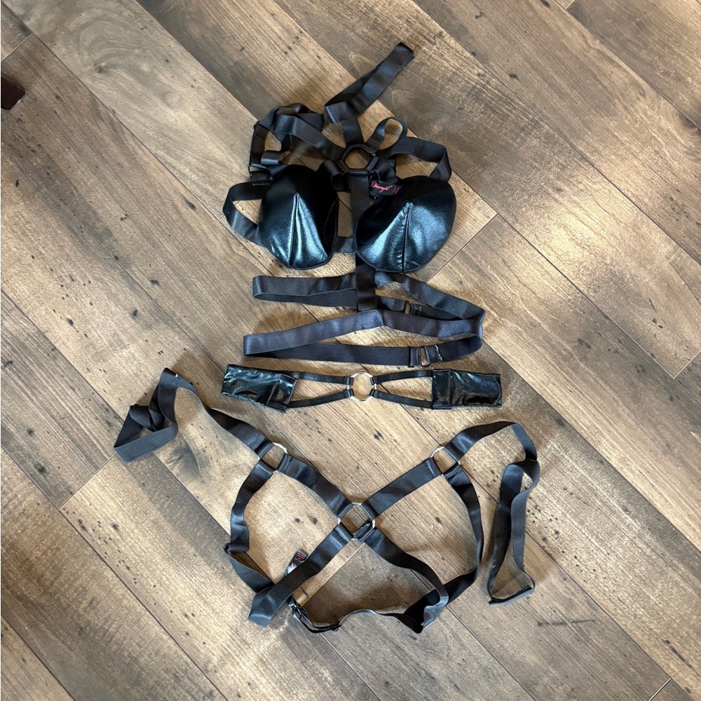 Dreamgirl Black strappy Lingerie set